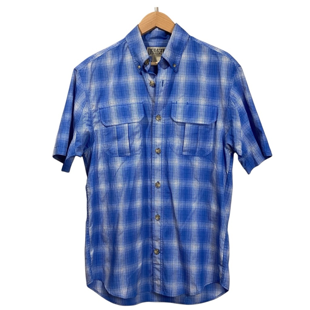 Duluth Trading Men's Armachillo Short Sleeve Plaid Shirt Small Cool Style 13265